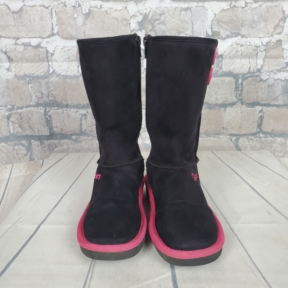 Sketchers Glamslam Button Beauties  Black Pink Size 1 - Picture 7 of 16